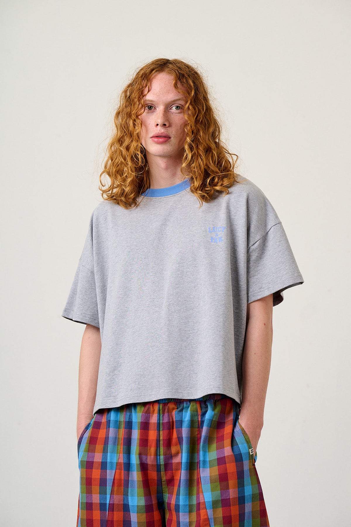 Everlie - Oversized Cotton Marl Tee in Grey Marl