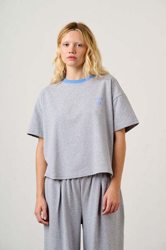 Everlie Oversized T-Shirt - Organic Cotton in Grey Marl