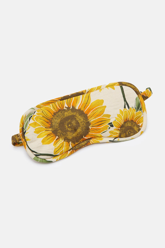 Eye Mask in Cream Sunflower Print