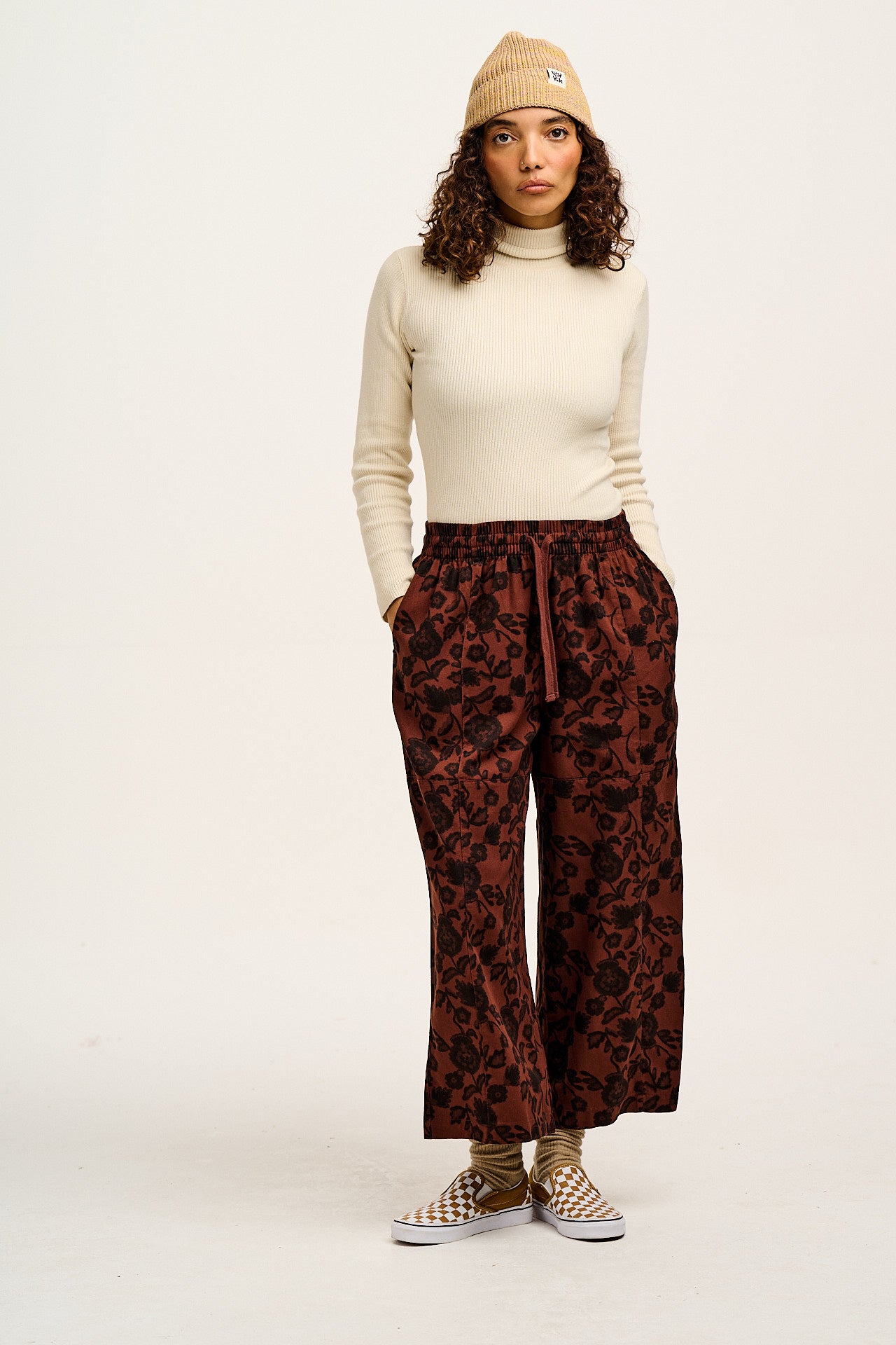 Chuck - Wide Leg Cotton Trousers in Layne Print