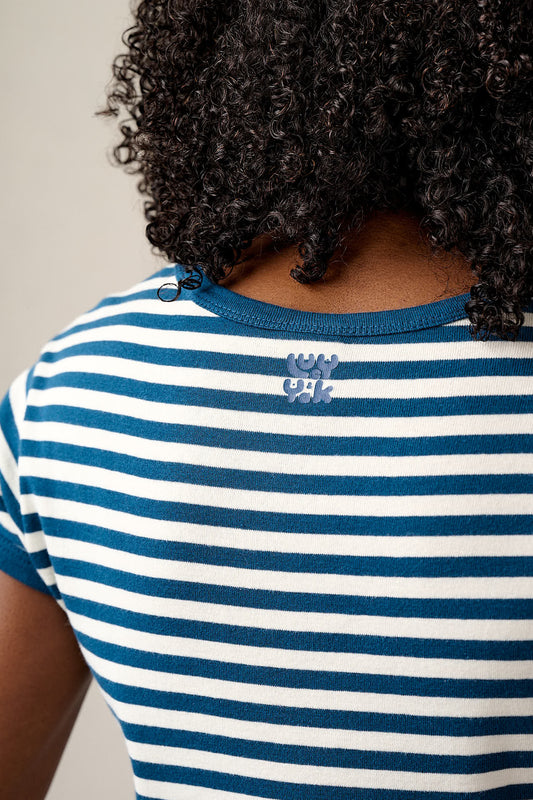 Fenn - Cotton Baby Tee in Navy Stripe