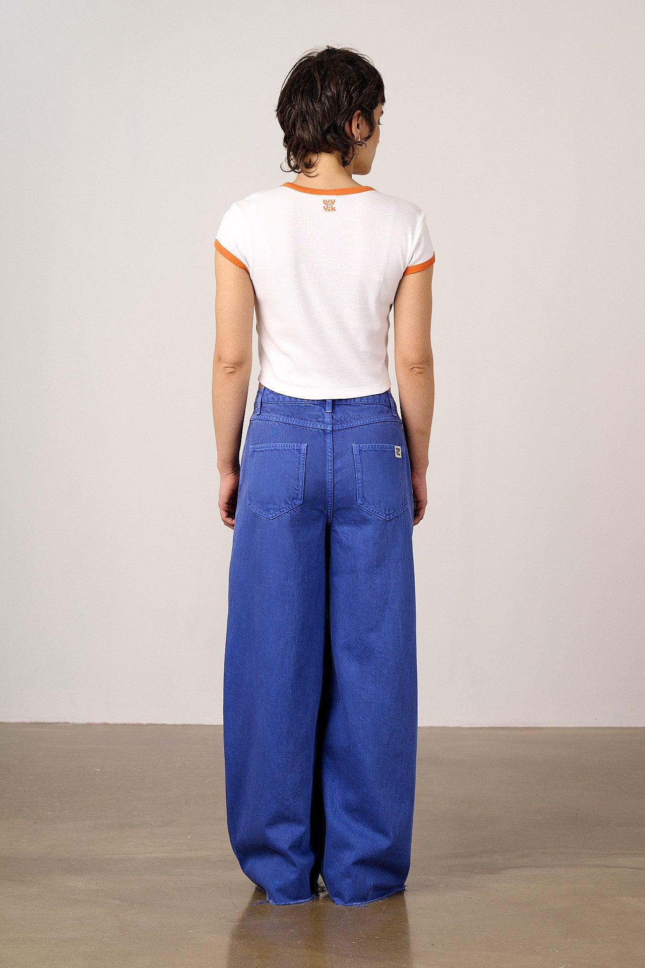 Fenn - Cotton Baby Tee in White with Rainbow Embroidery