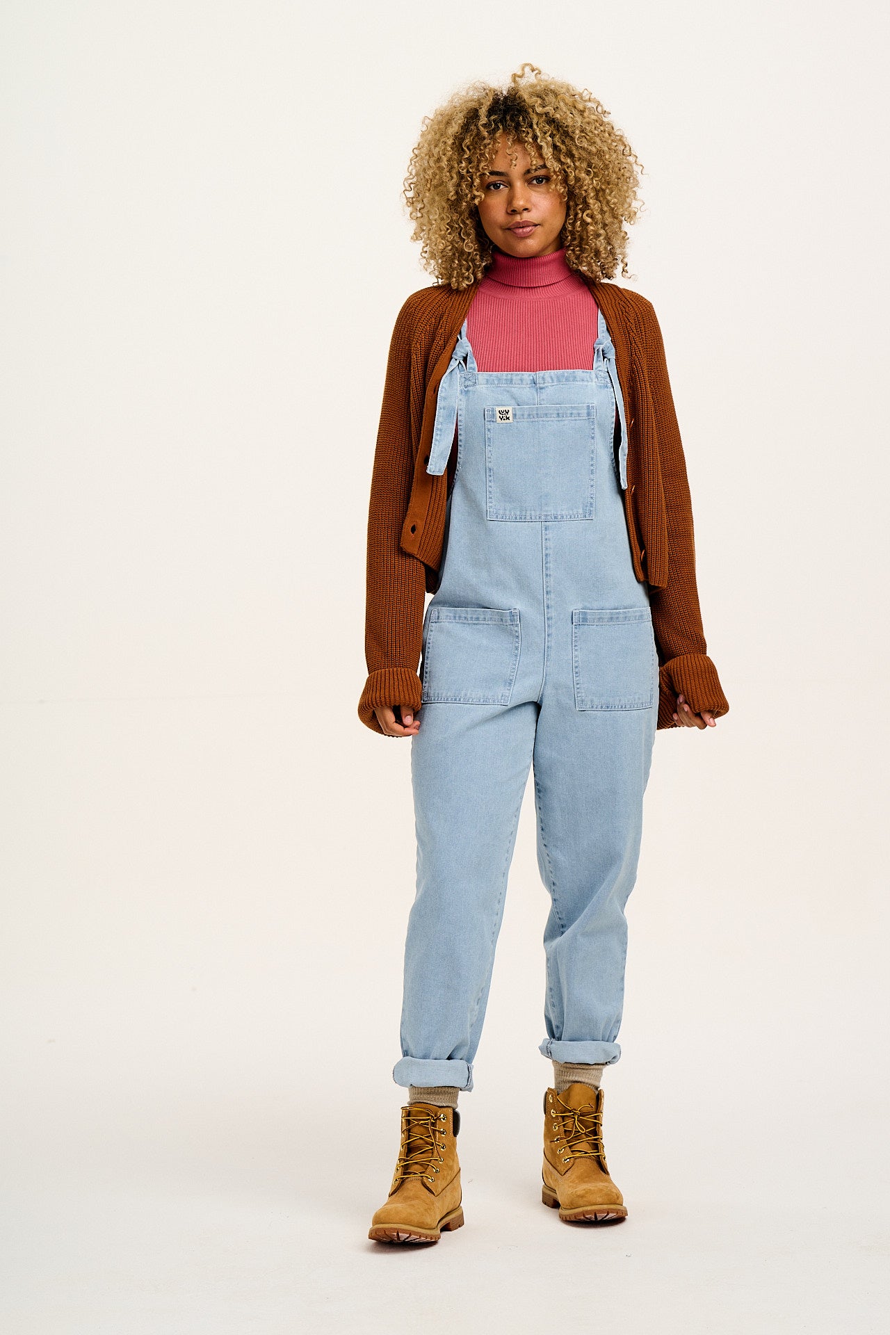 Original - Denim Dungarees in Light Wash Blue