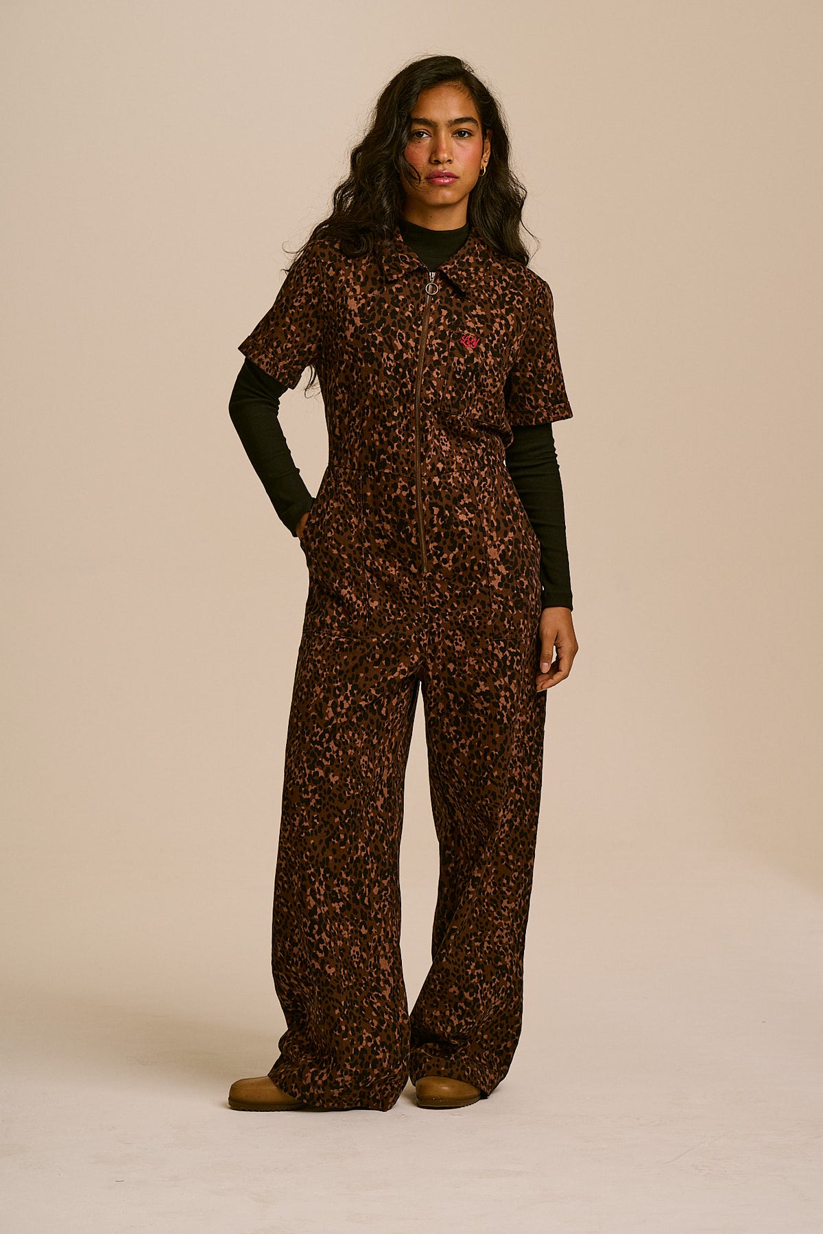 Finnegan - Organic Cotton Full Length Jumpsuit in Animal