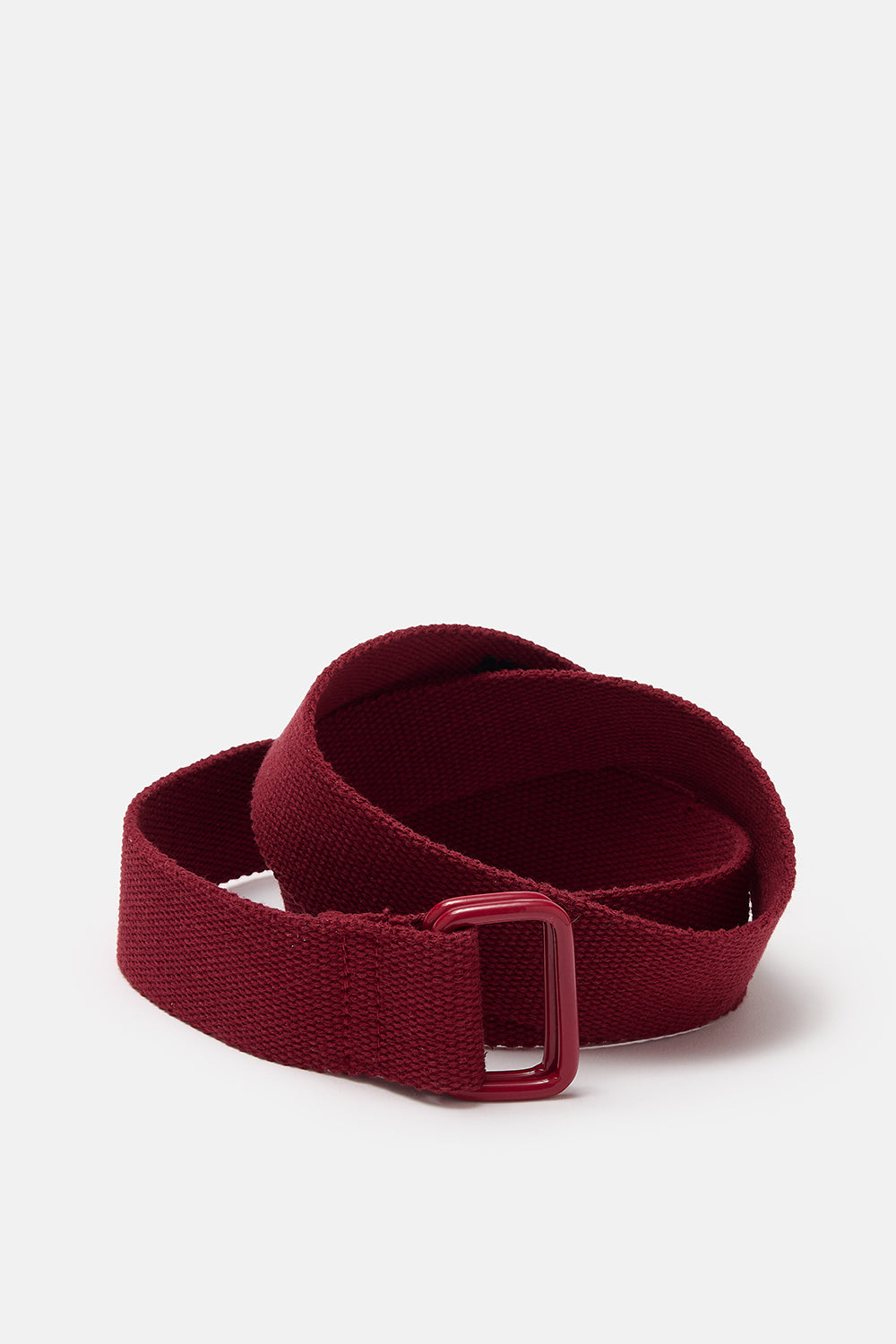 Flynn - D-Ring Cotton Webbing Belt in Red Dahlia