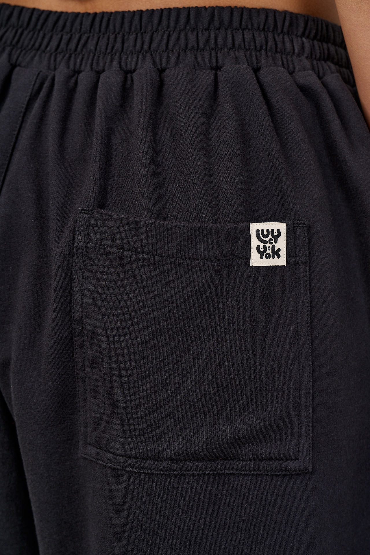 Freddie - Barrel Leg Cotton Jersey Trouser in Black