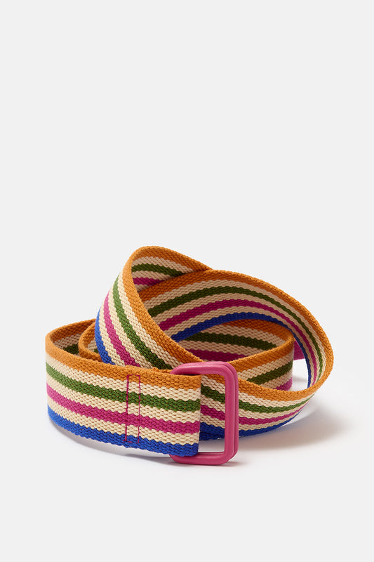 Flynn - D-Ring Cotton Belt in Rainbow Refresh