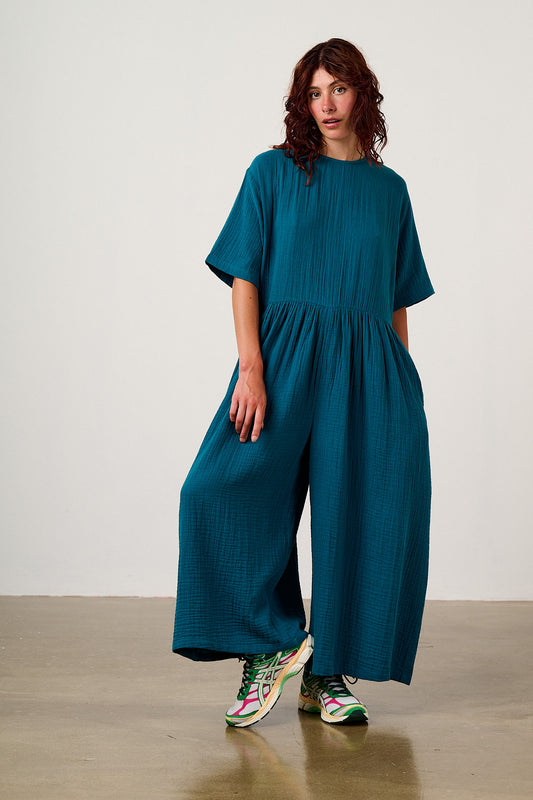 George - Cotton Jumpsuit in Teal