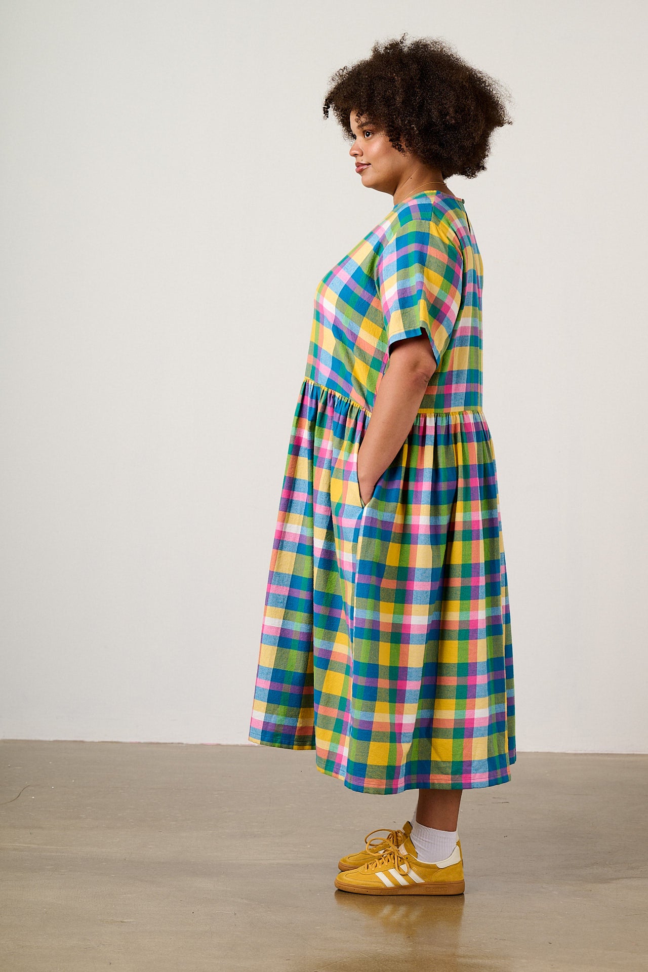 Georgia - Brushed Cotton Dress in Retro Picnic Fun Check