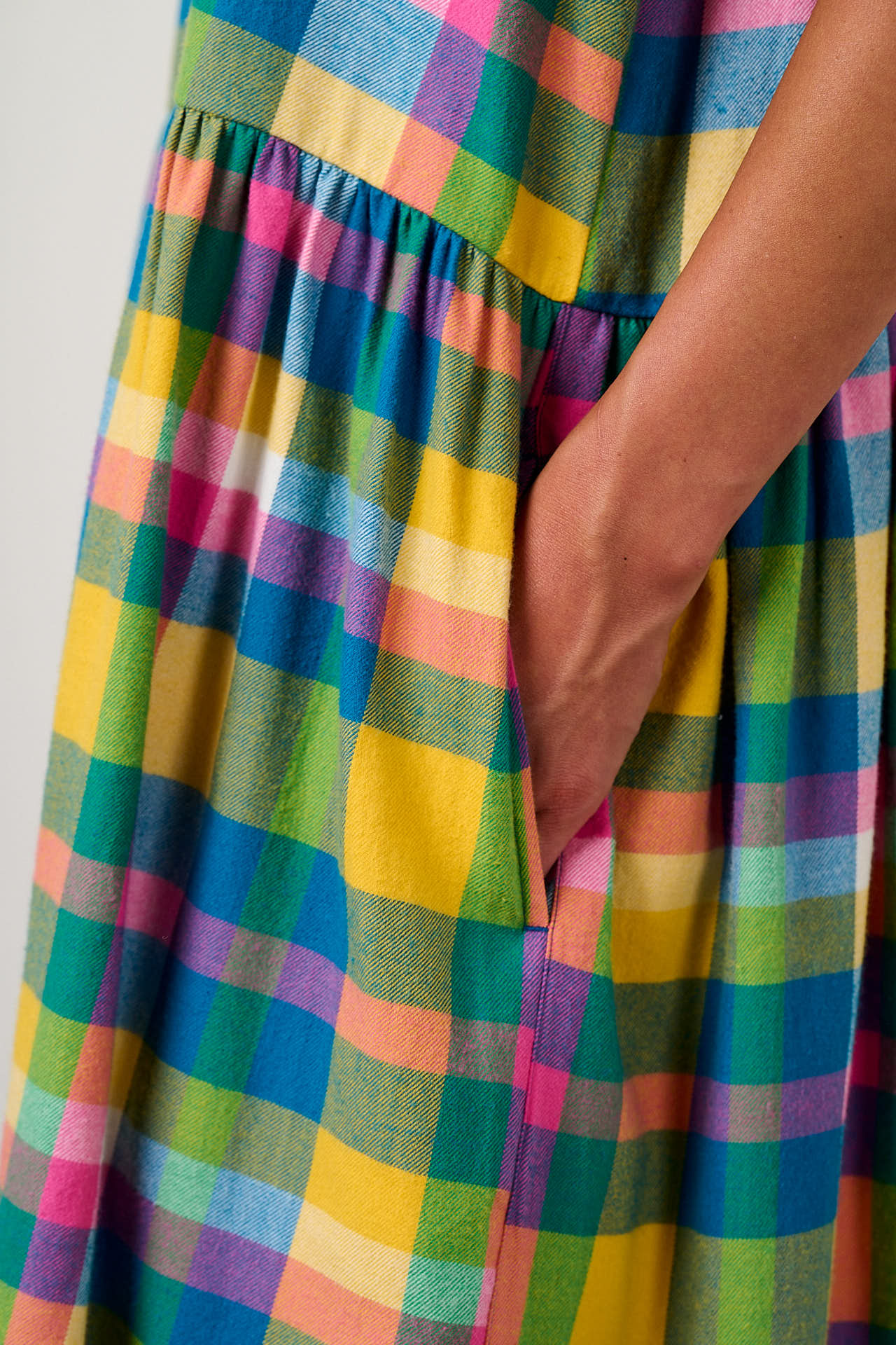 Georgia - Brushed Cotton Dress in Retro Picnic Fun Check