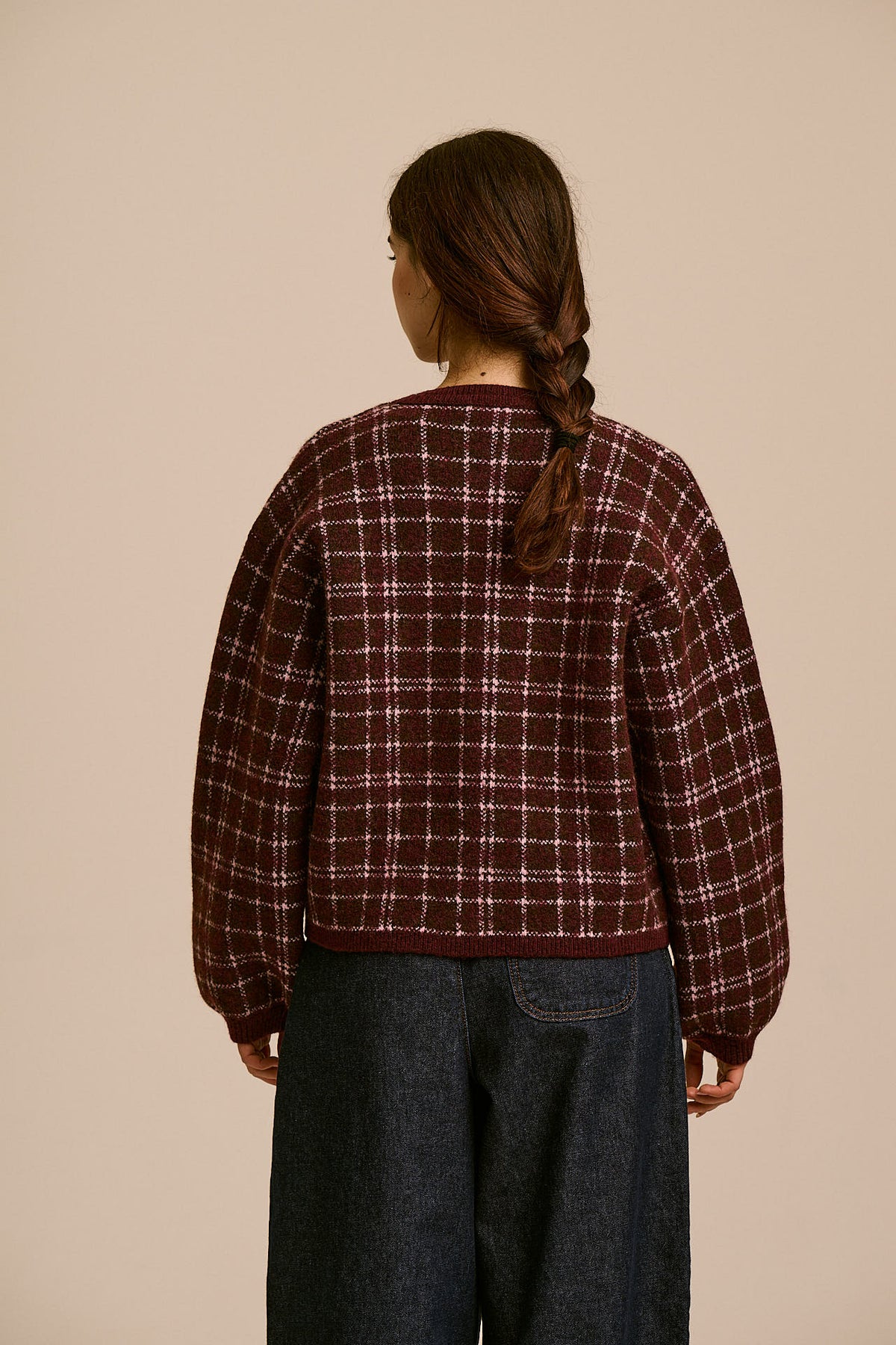 Gin - Cardigan in Romantic Check