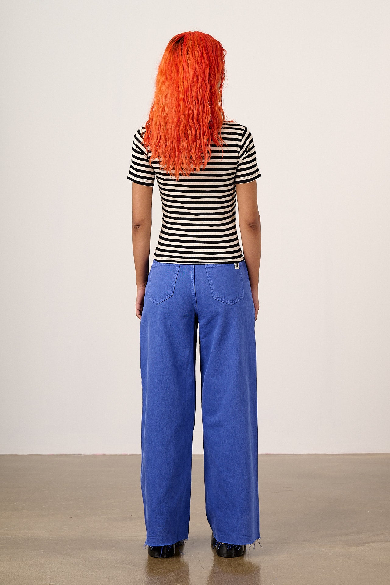 Gracie - Cotton T-Shirt in Black & White Stripe