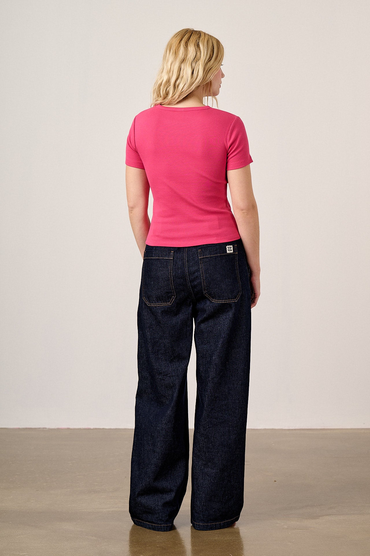 Gracie - Cotton T-Shirt in Fuchsia Rose