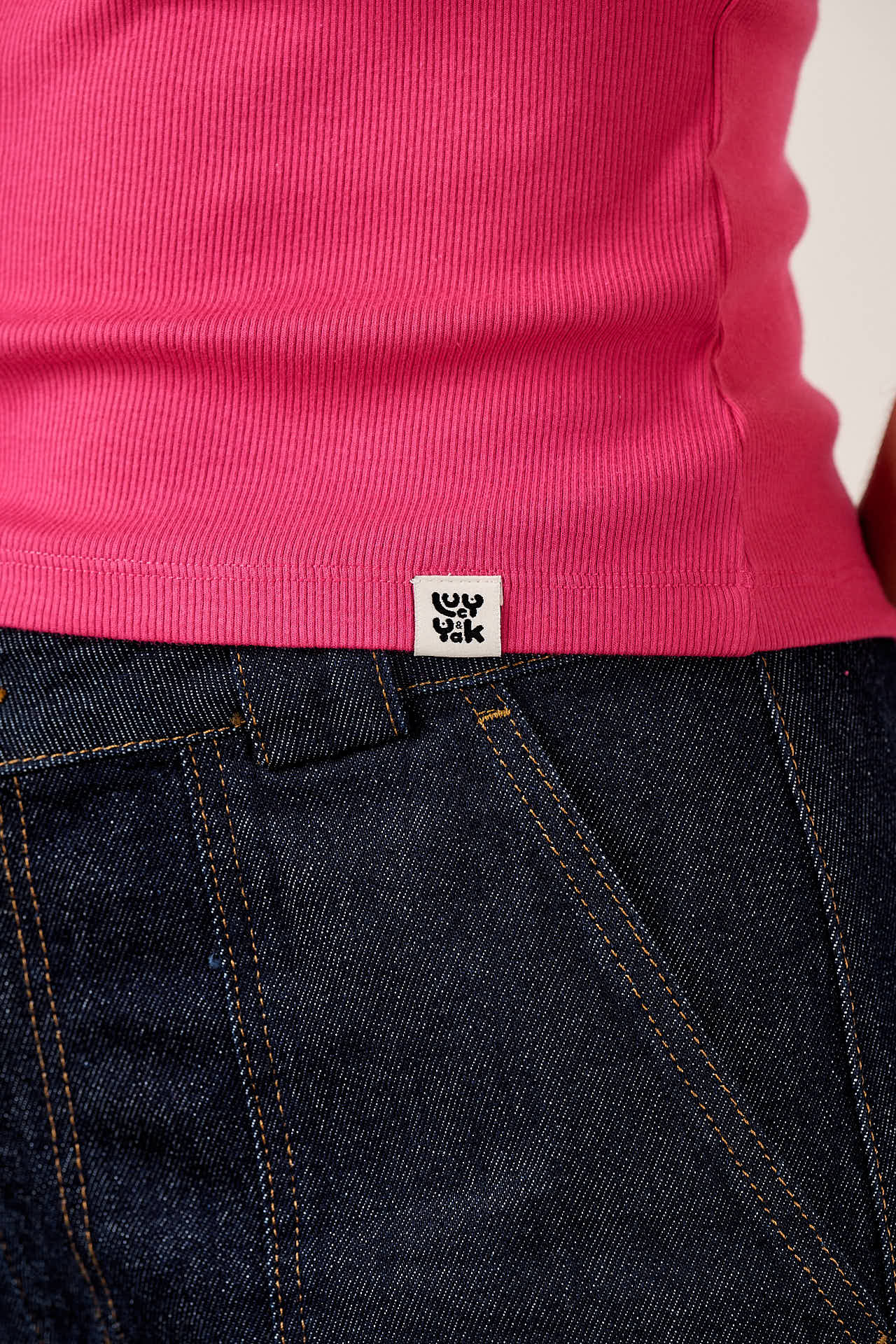 Gracie - Cotton T-Shirt in Fuchsia Rose