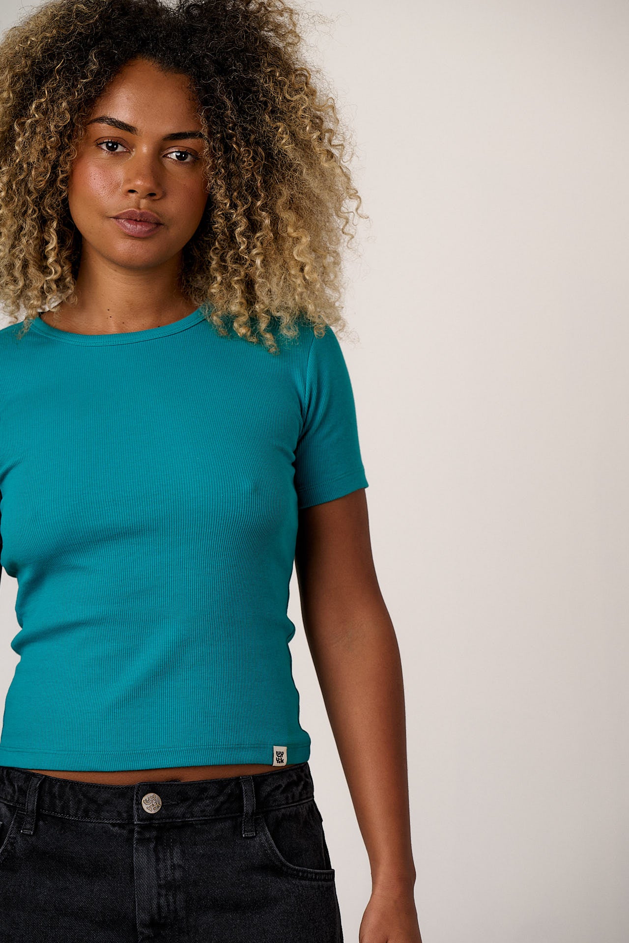 Gracie - Cotton T-Shirt in in Pagoda Blue