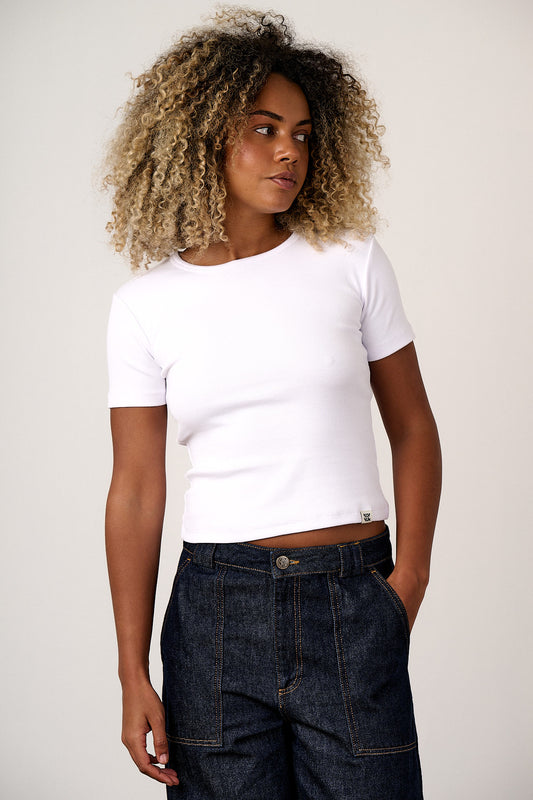 Gracie -  Cotton T-Shirt in White