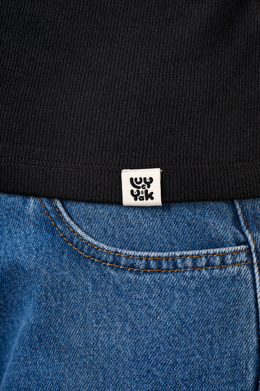 Gracie -  Cotton T-Shirt in Black