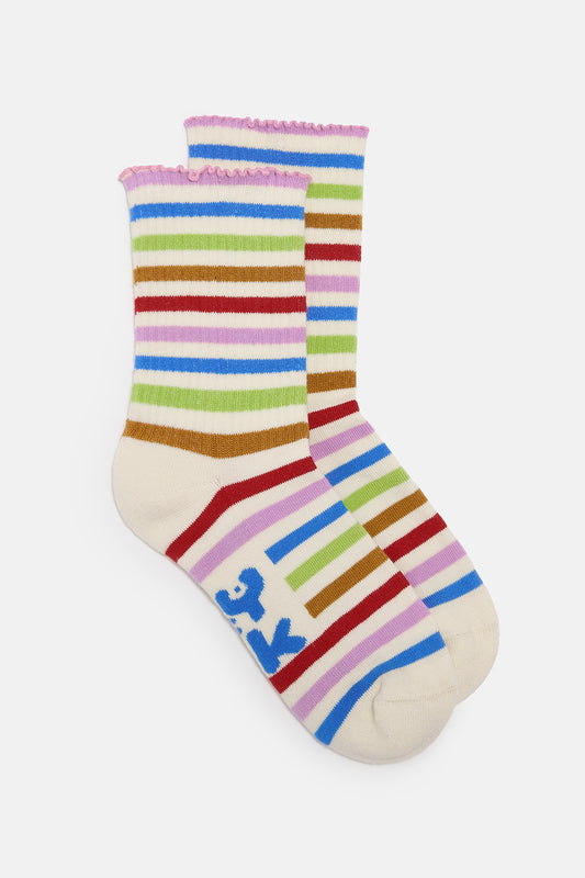 Greta - Cotton Socks in Rainbow Stripe