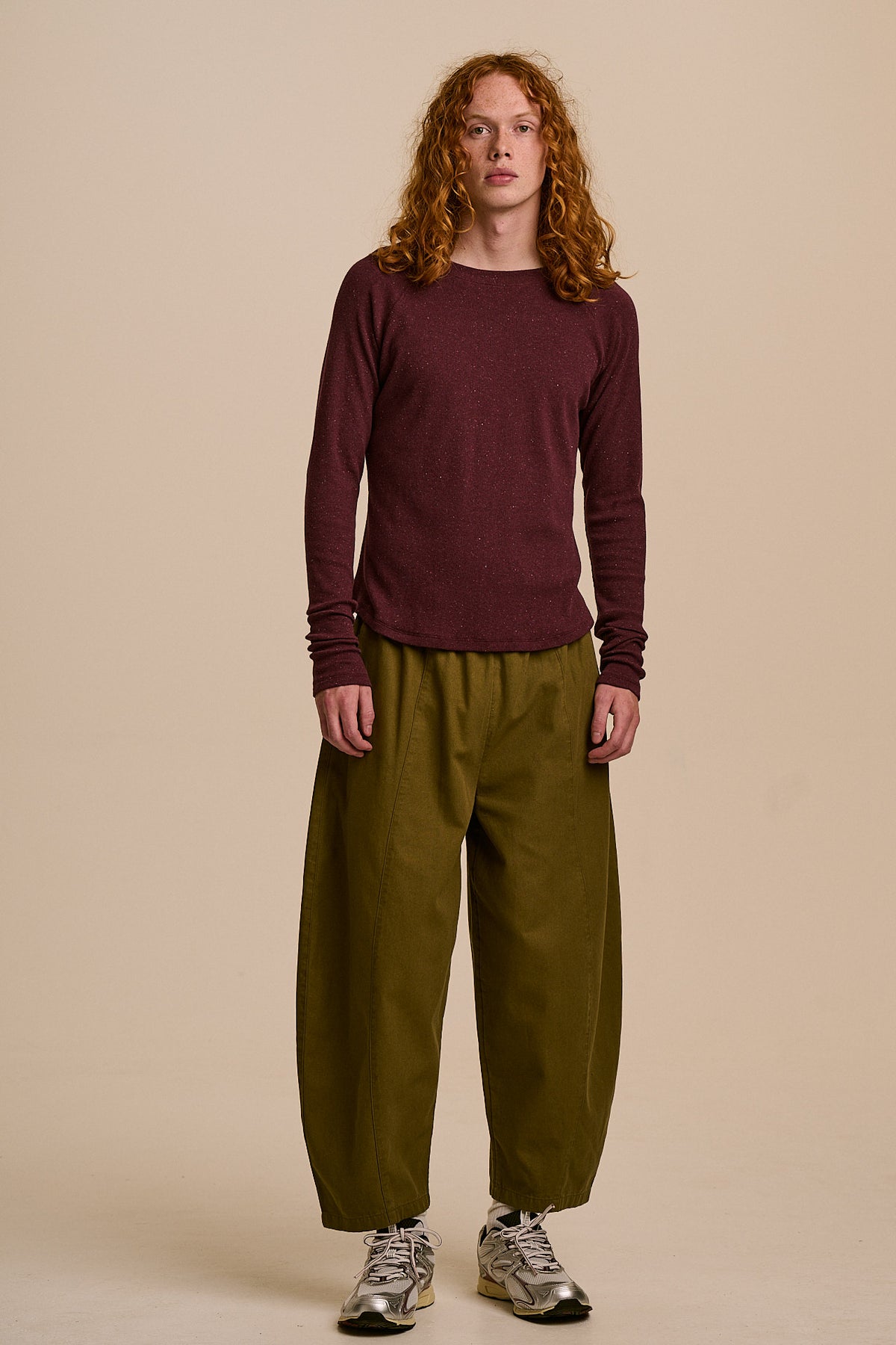Harlow - Organic Cotton Long Sleeve Raglan Tee in Grape Wine 