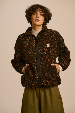 Hayes - Borg Zip Through Fleece in Animal