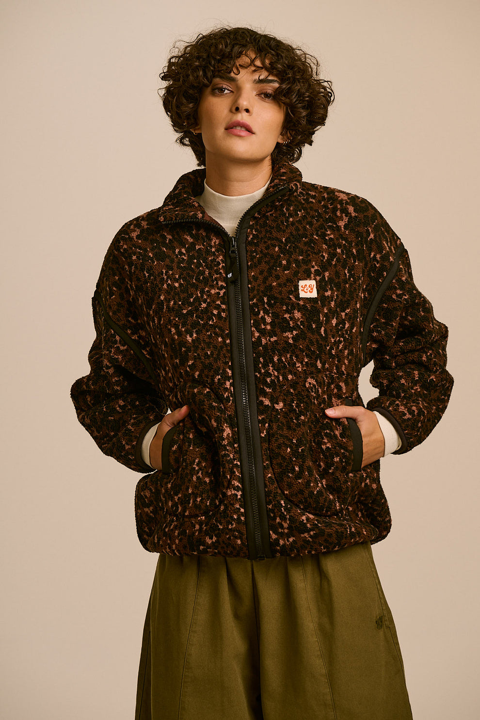 Hayes - Zip Through Fleece Recycled Polyester Borg in Animal – Lucy & Yak