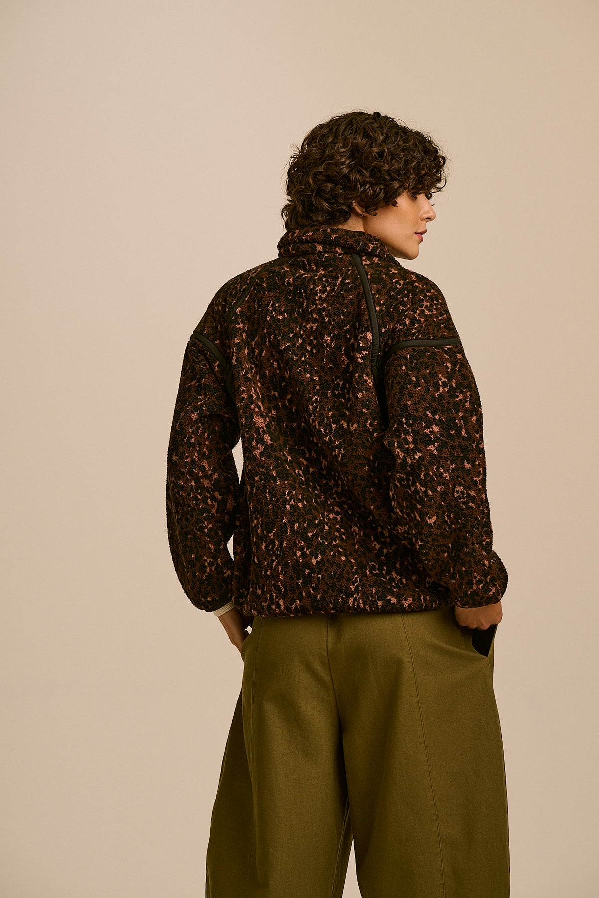 Hayes - Borg Zip Through Fleece in Animal
