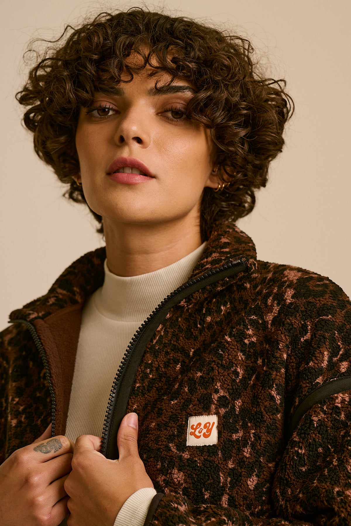 Hayes - Borg Zip Through Fleece in Animal