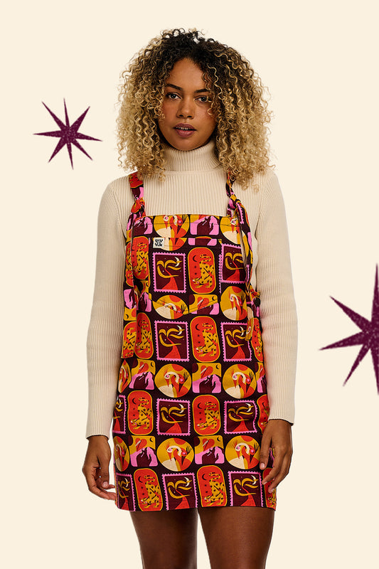 L.E. Mini Pini - Cotton Dress in Artist Print by Hugo Alberto