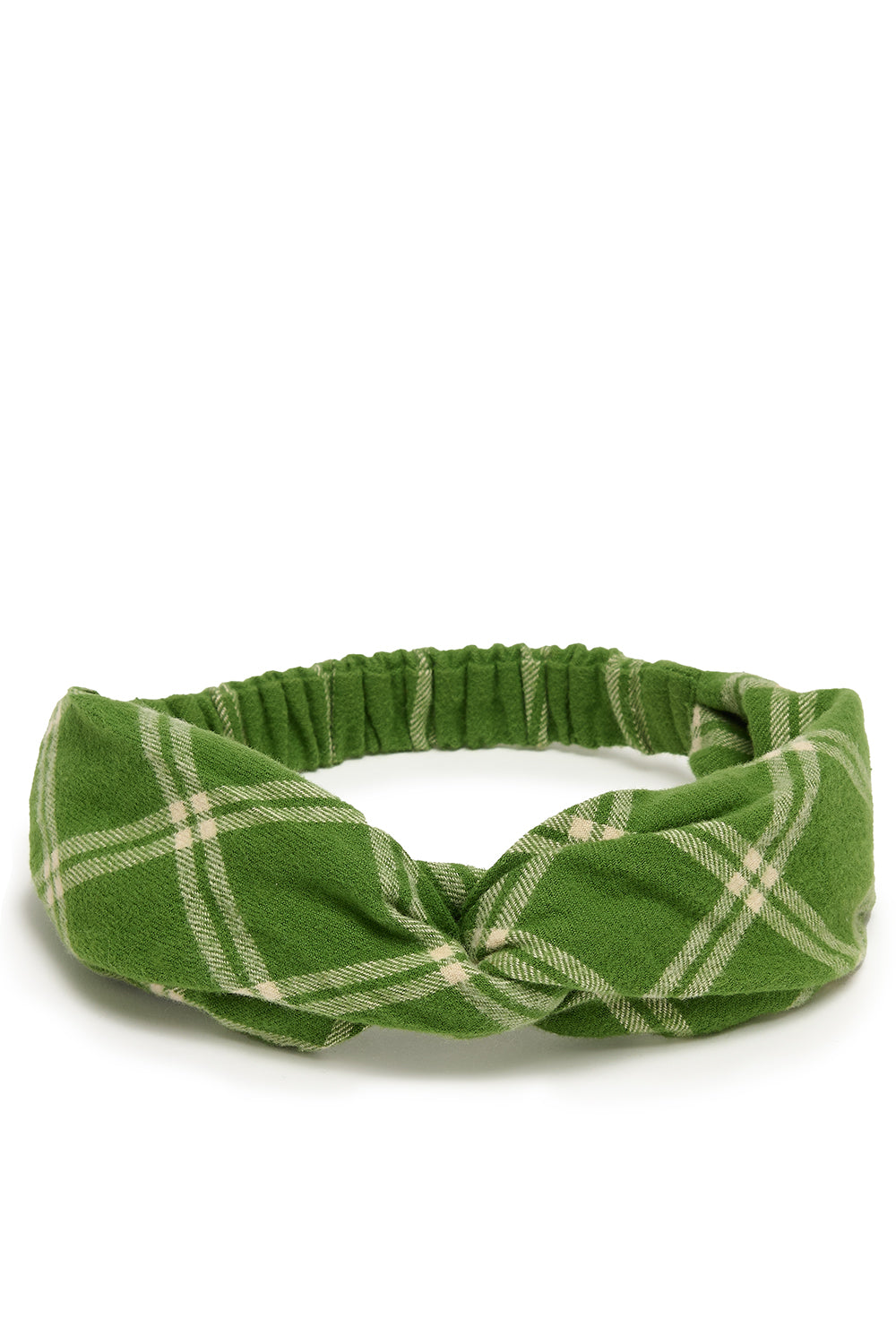 Hallie - Twist Top Headband in Clora Check Print