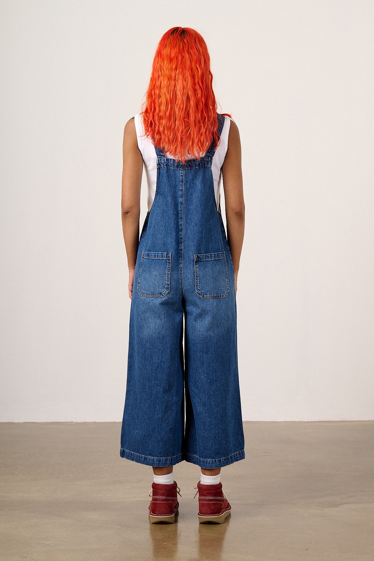 Jenny - Denim Wide Leg Dungarees in Vintage Wash – Lucy & Yak