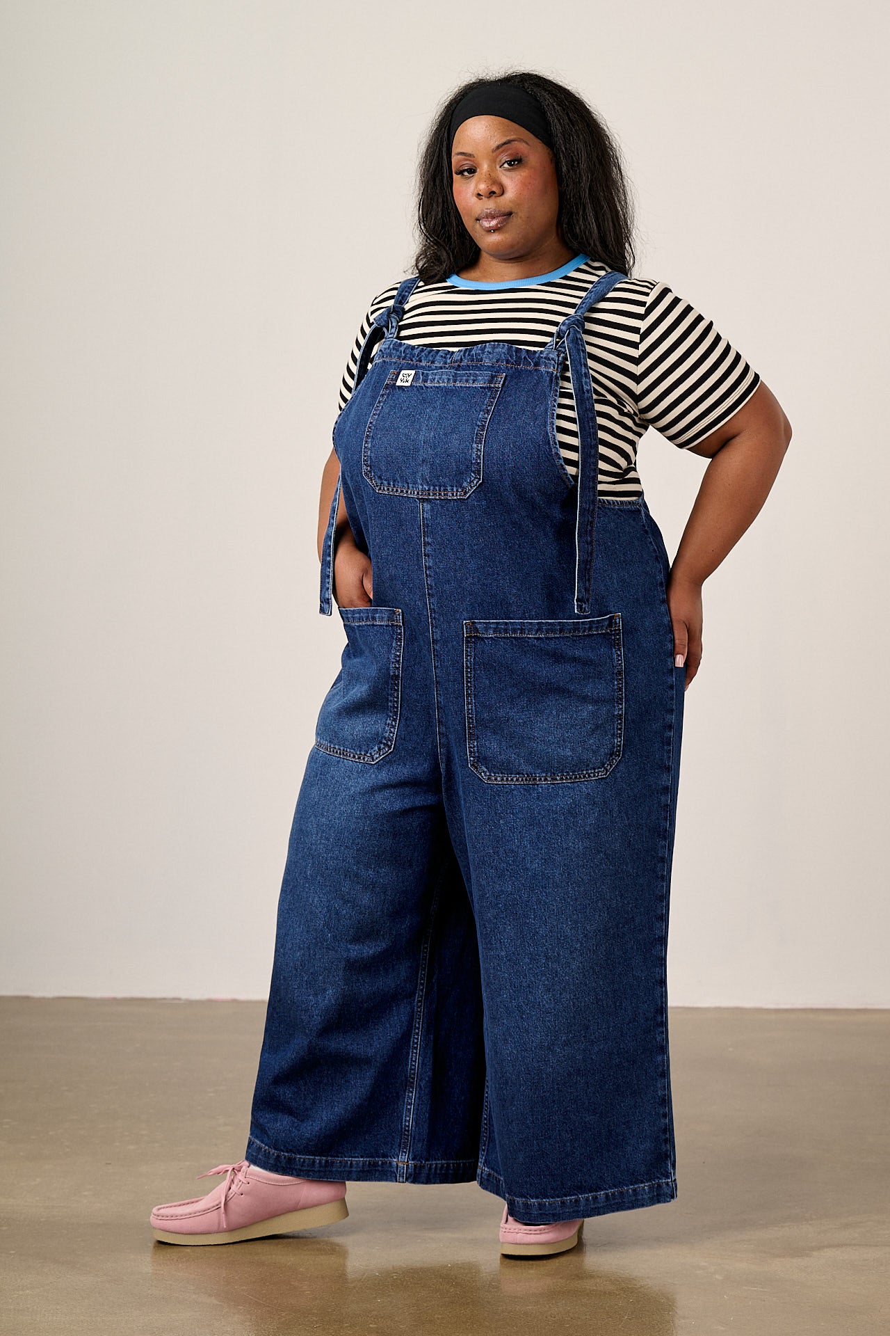Jenny - Denim Wide Leg Dungarees in Vintage Wash – Lucy & Yak