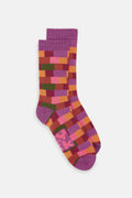 JoJo - Cotton Socks in Autumn Checkerboard Print