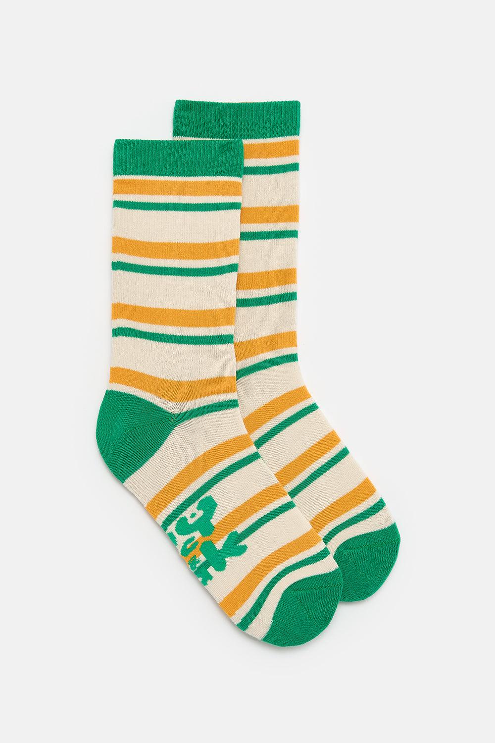 JoJo - Cotton Socks in Green & Yellow Stripe