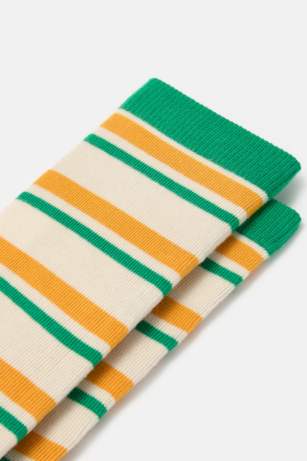 JoJo - Cotton Socks in Green & Yellow Stripe