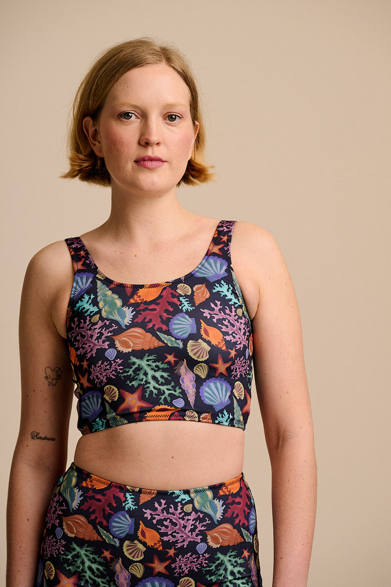 Kara - Tankini Top in Shell Print