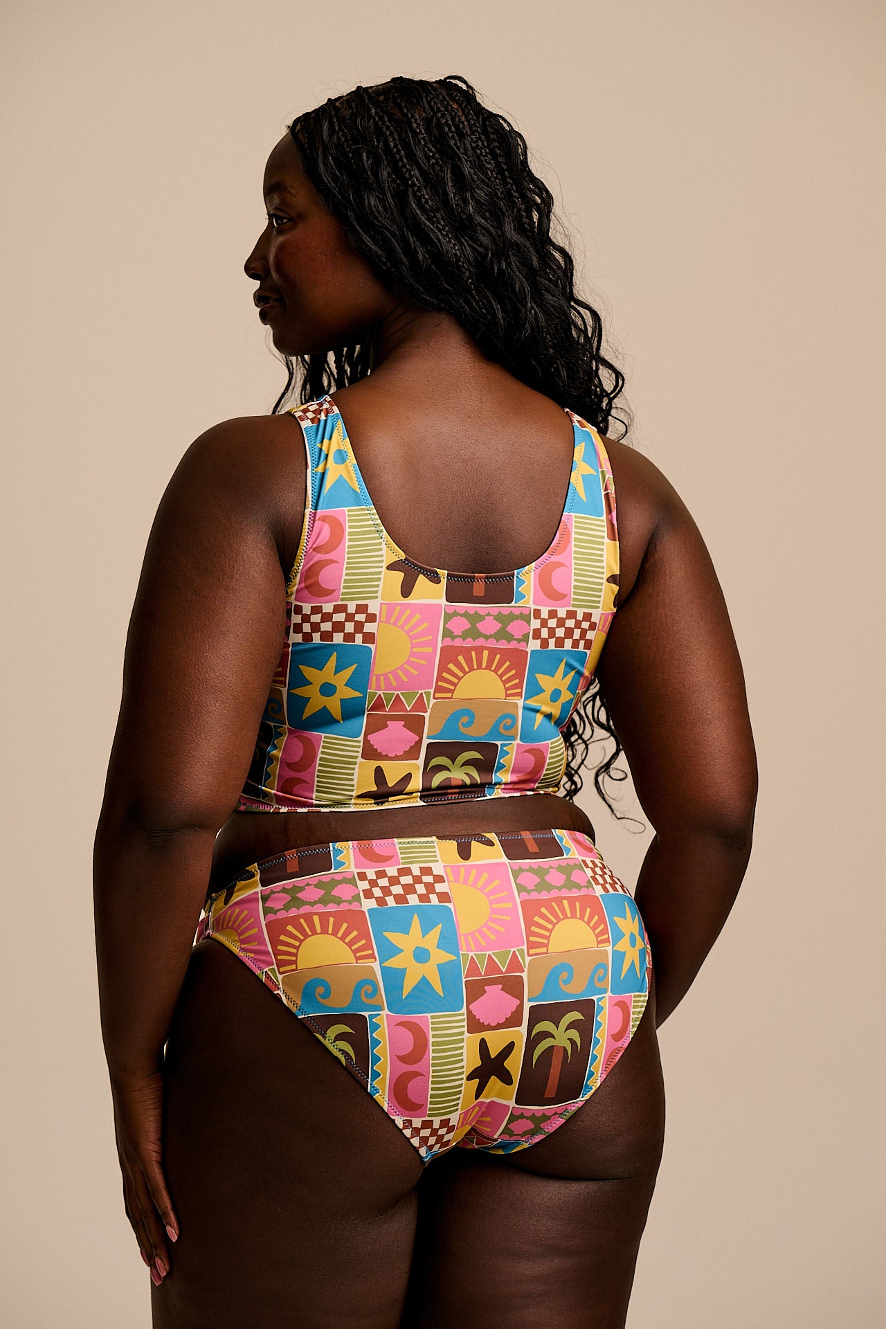 Kara - Tankini Top in Coastal Tile – Lucy & Yak