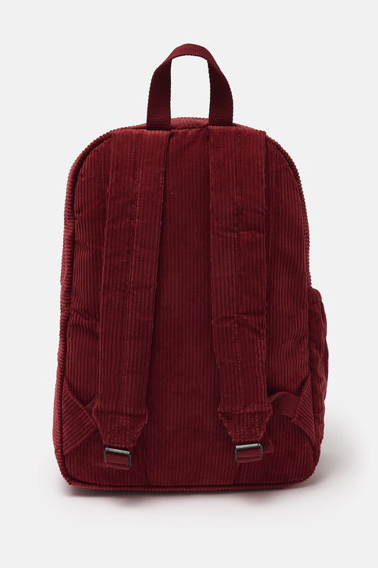 Kellie - Skater Corduroy Backpack in Maroon