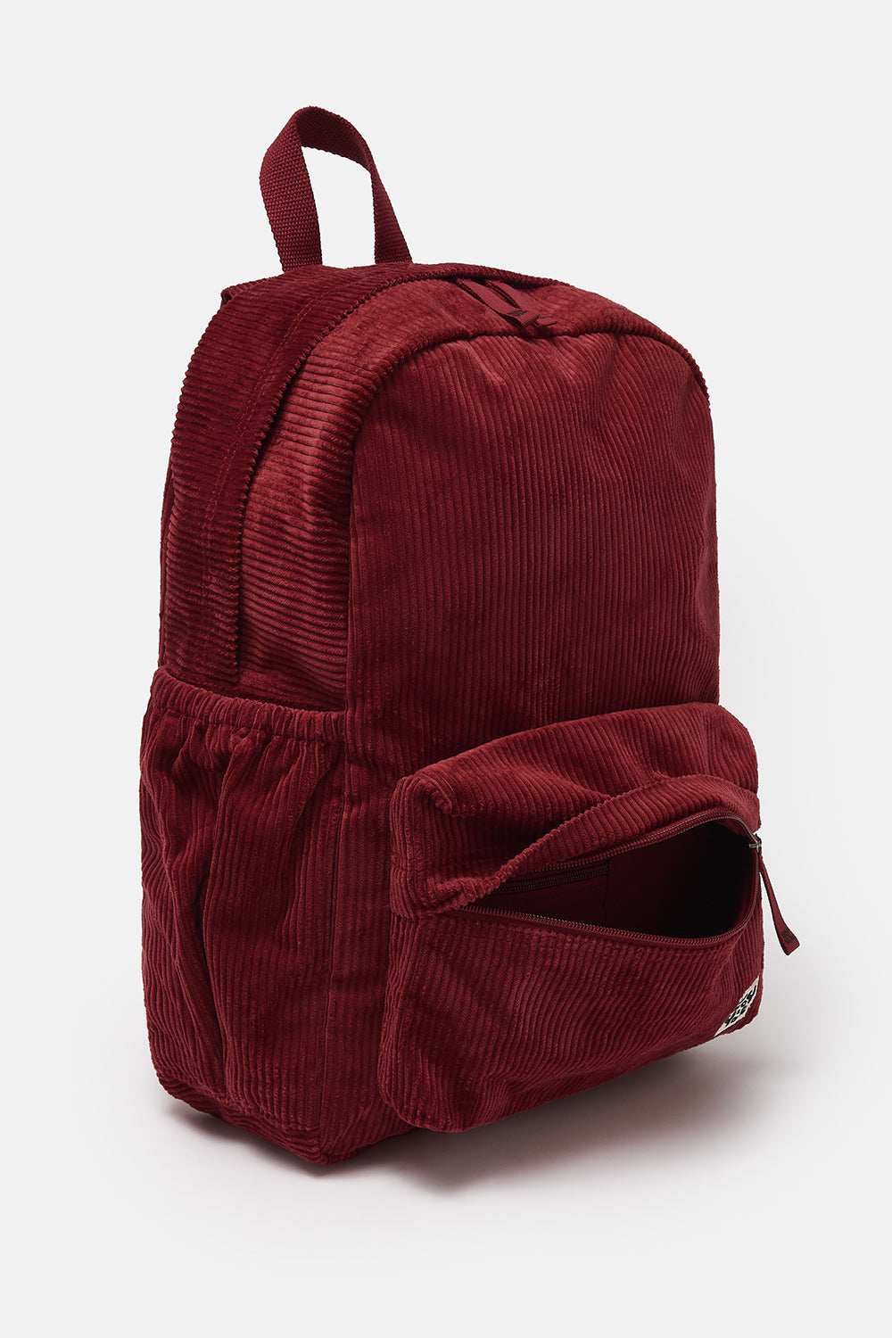 Kellie - Skater Corduroy Backpack in Maroon