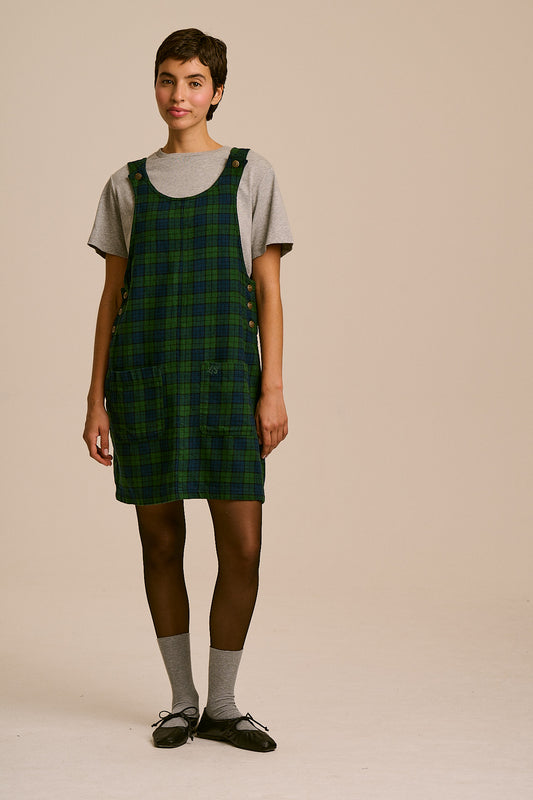 Layla - Mini Brushed Cotton Dress in Wilderness Check