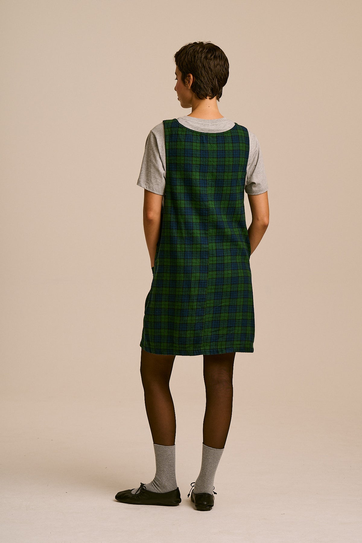 Layla - Mini Brushed Cotton Dress in Wilderness Check