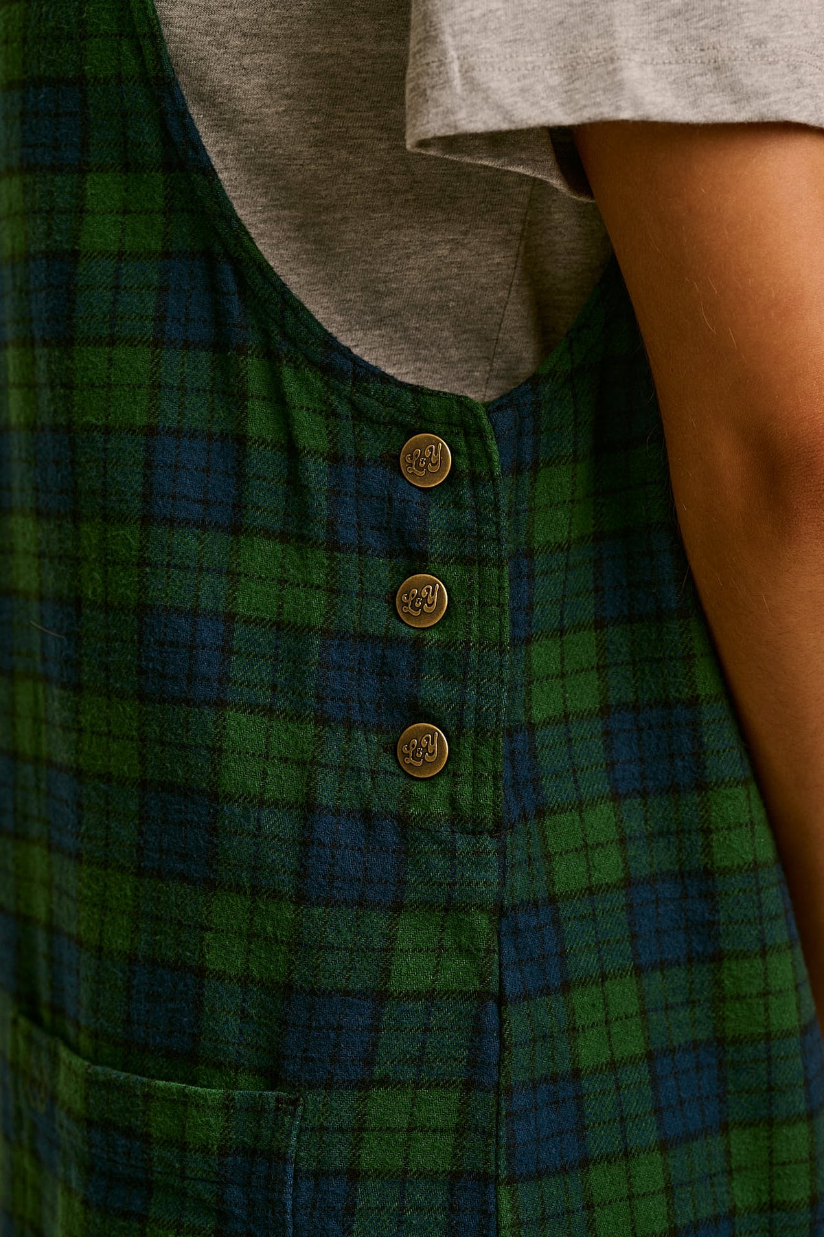 Layla - Mini Brushed Cotton Dress in Wilderness Check