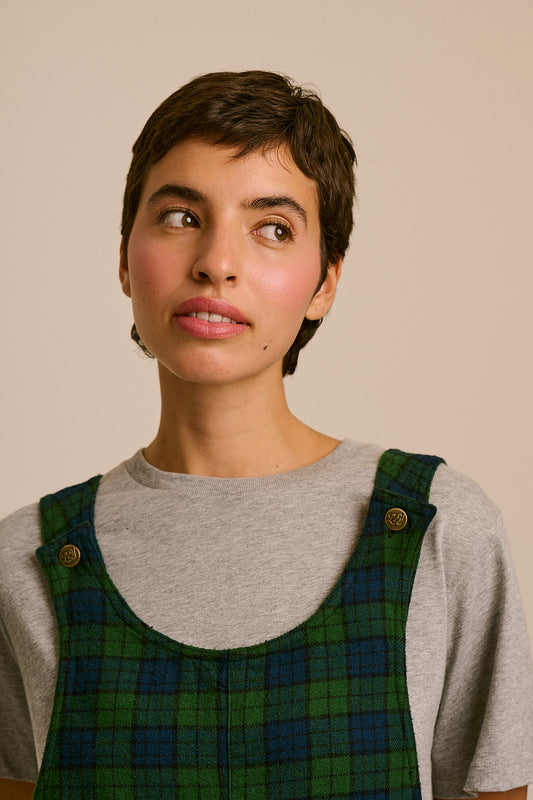 Layla - Mini Brushed Cotton Dress in Wilderness Check