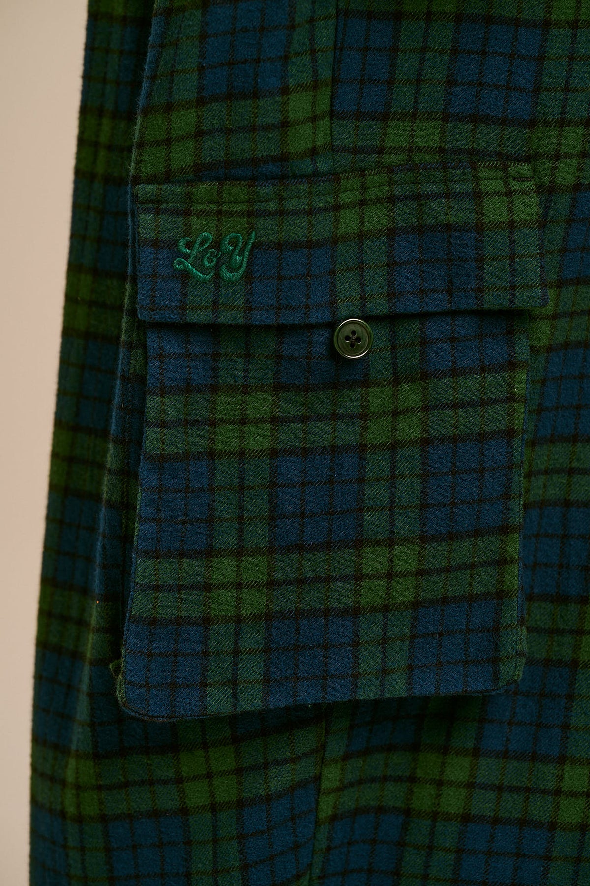 Rumi - Brushed Cotton Barrel Trousers in Wilderness Tartan