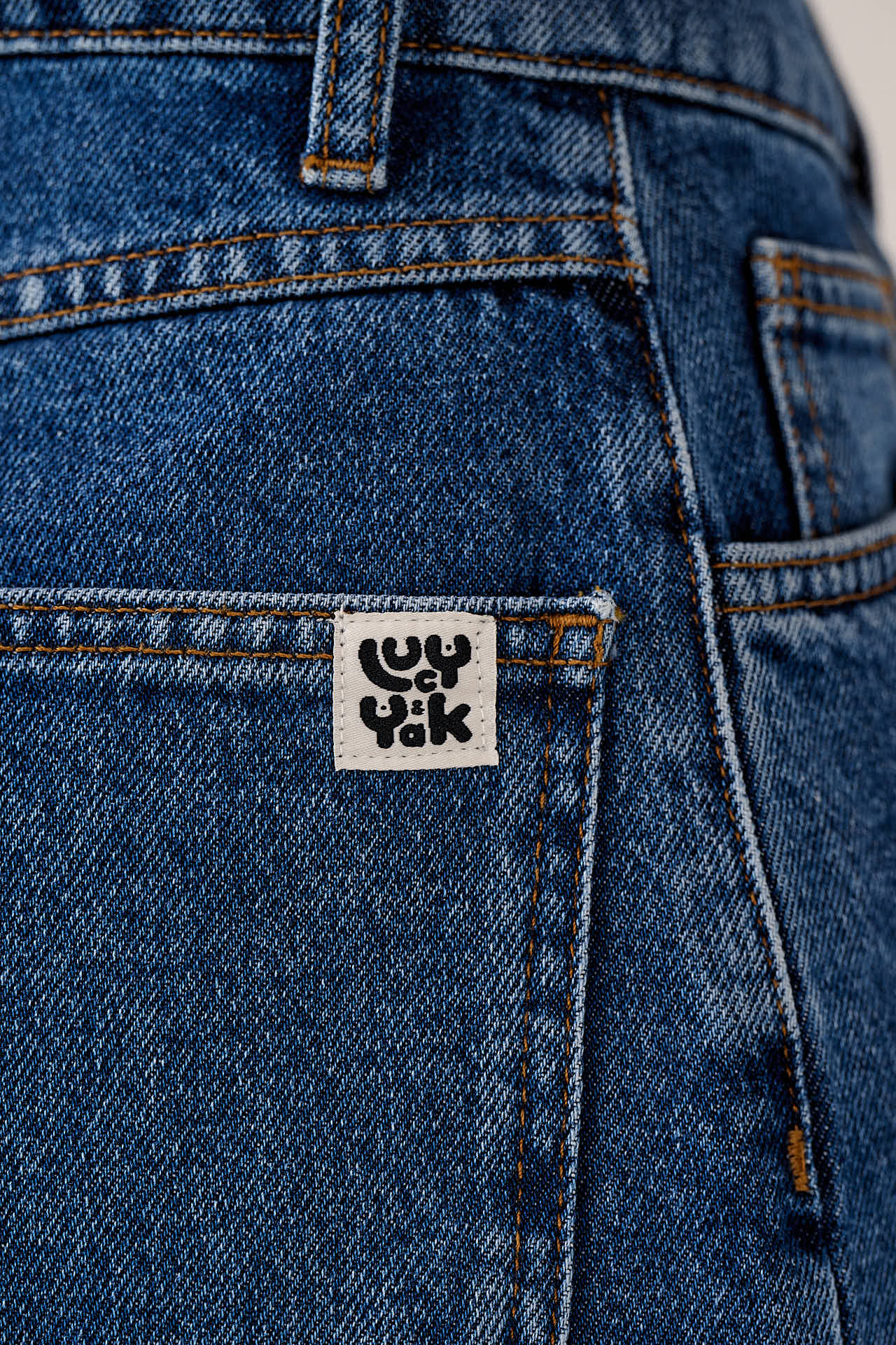 Lexi - Denim High Waist Shorts in Mid Wash Blue