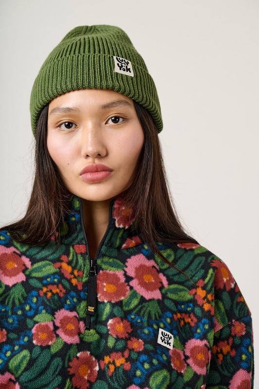 Luca Beanie - Organic Cotton in Green