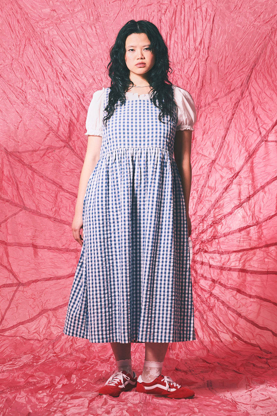 Aimee Cotton Midi Dress Gingham