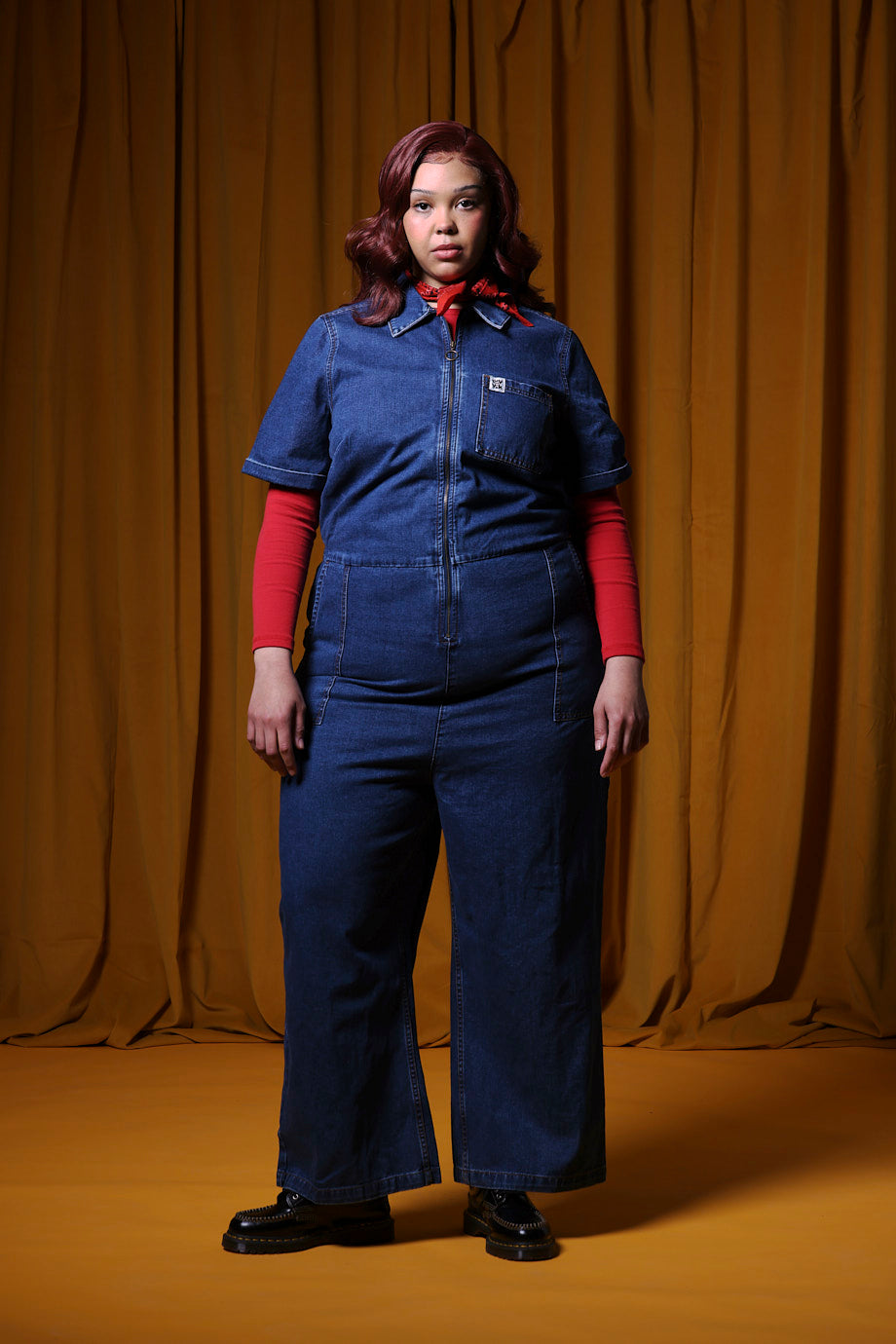 Ragan - Denim Jumpsuit in Mid Wash Blue