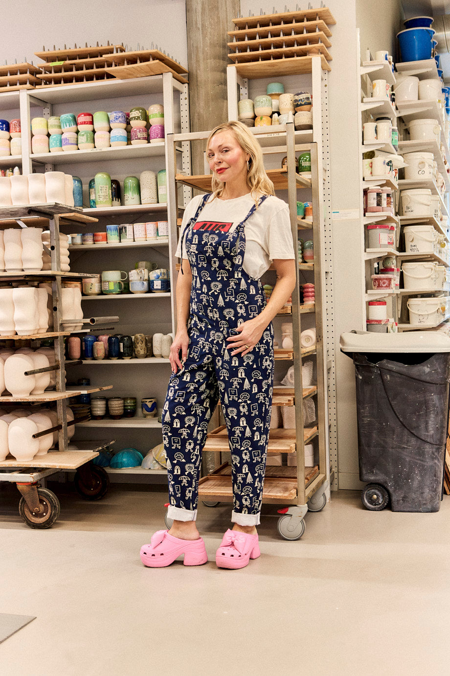 L.E. Original - Organic Cotton Dungarees in Walking in the Rain Studio Arhoj & Yak