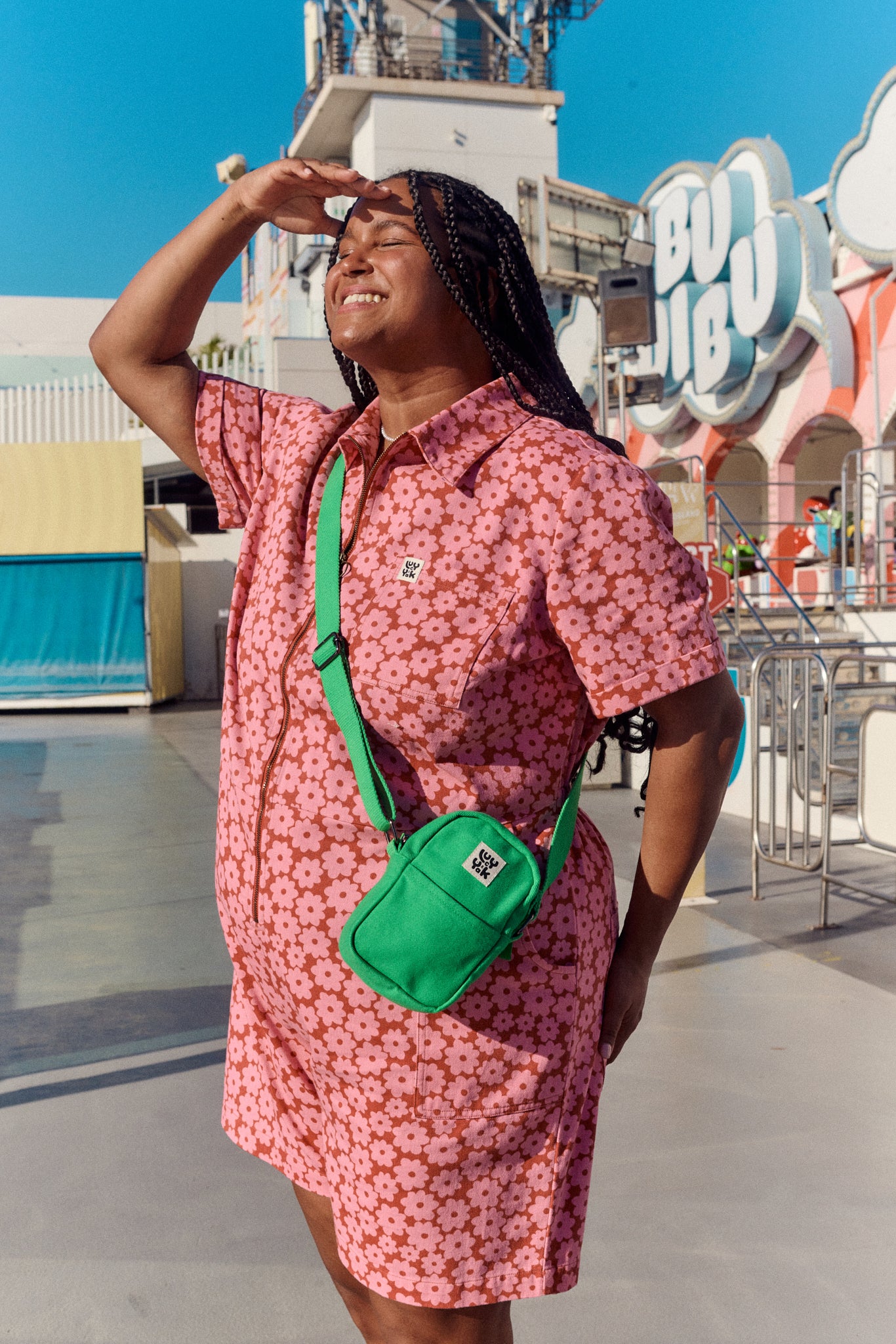 Brady - Cotton Crossbody Bag in Kelly Green