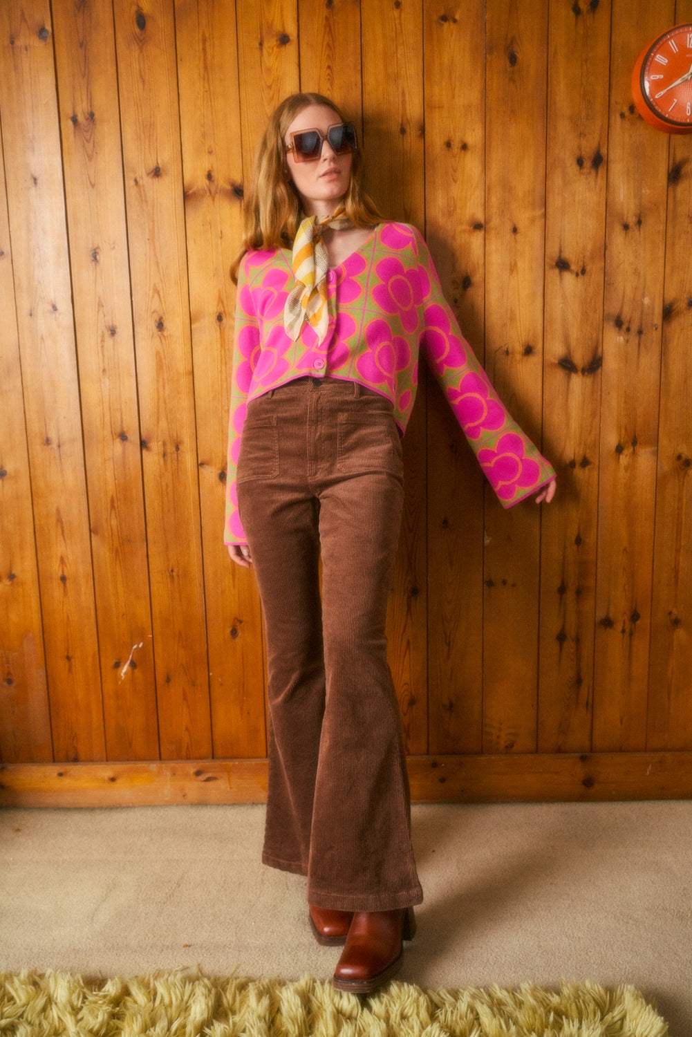 Maroon Suede High Waisted Bell Bottom Trouser | ESTVEC-122 | Cilory.com